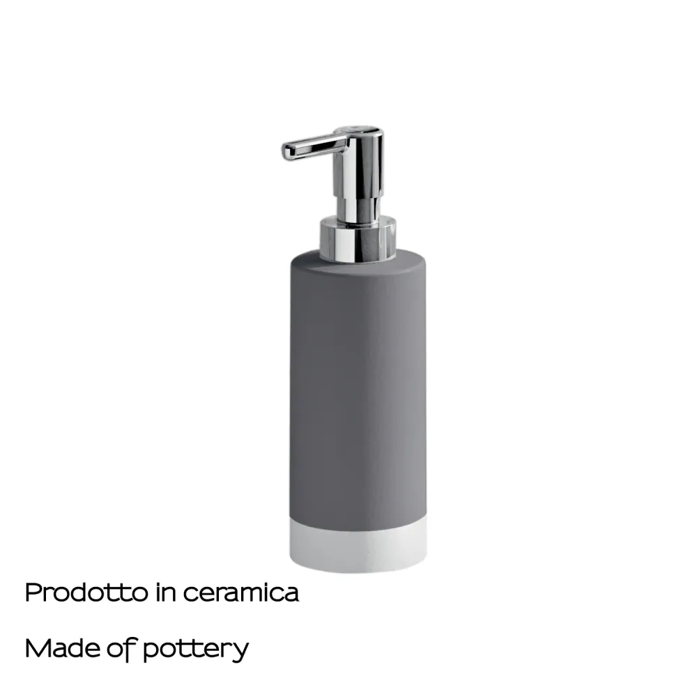 Ceramic soap dispenser chrome pump Gedy New Mizar series - Grauw