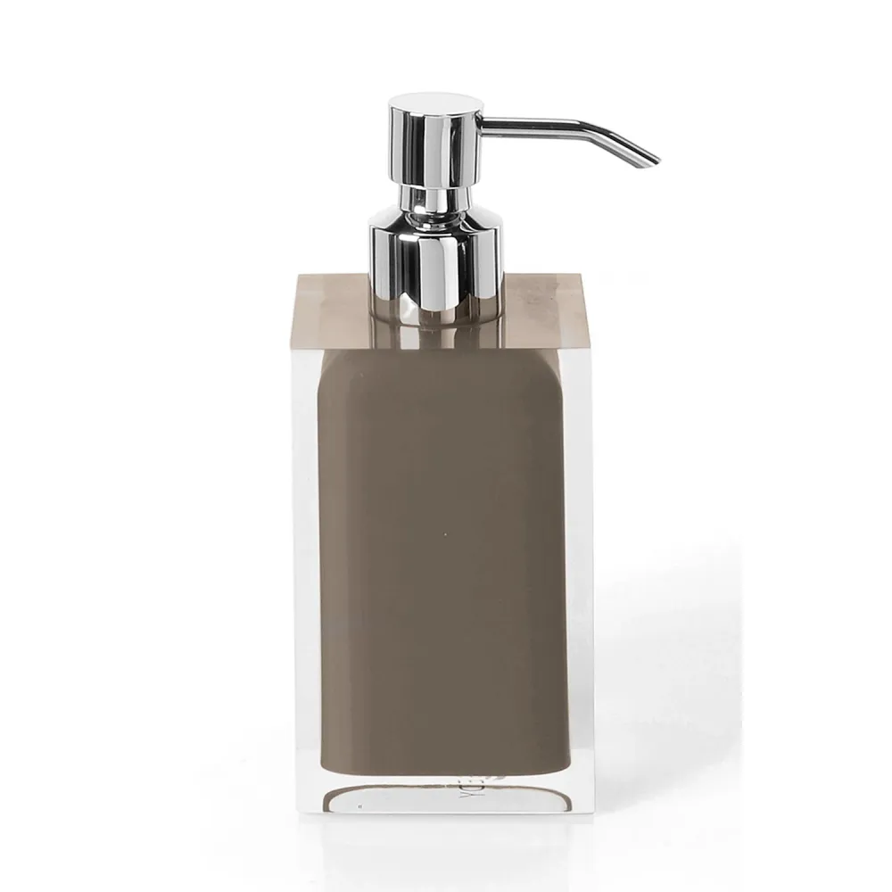 Countertop soap dispenser chrome metal pump Gedy Kleurenpalet series - Taupe