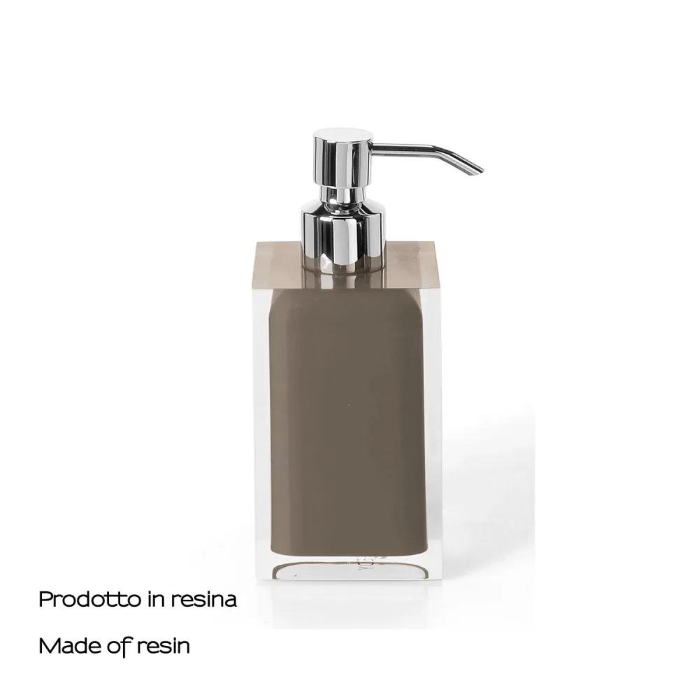 Countertop soap dispenser chrome metal pump Gedy Kleurenpalet series - Taupe