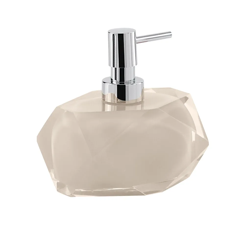 Soap dispenser chrome-plated poly pump Gedy Chanelle series - Light Taupe