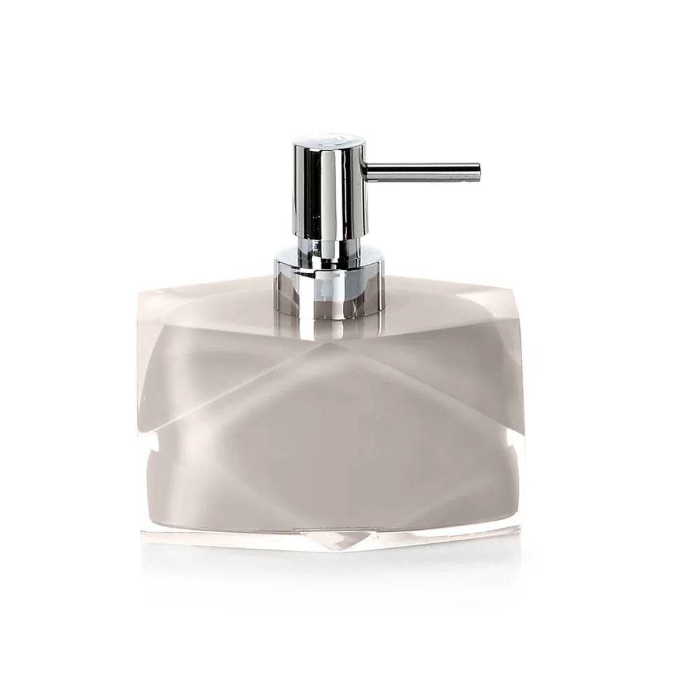 Soap dispenser chrome-plated poly pump Gedy Chanelle series - Light Taupe