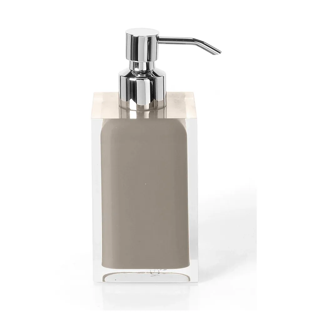 Support soap dispenser chroom metal pump Gedy Rainbow series - Light Taupe