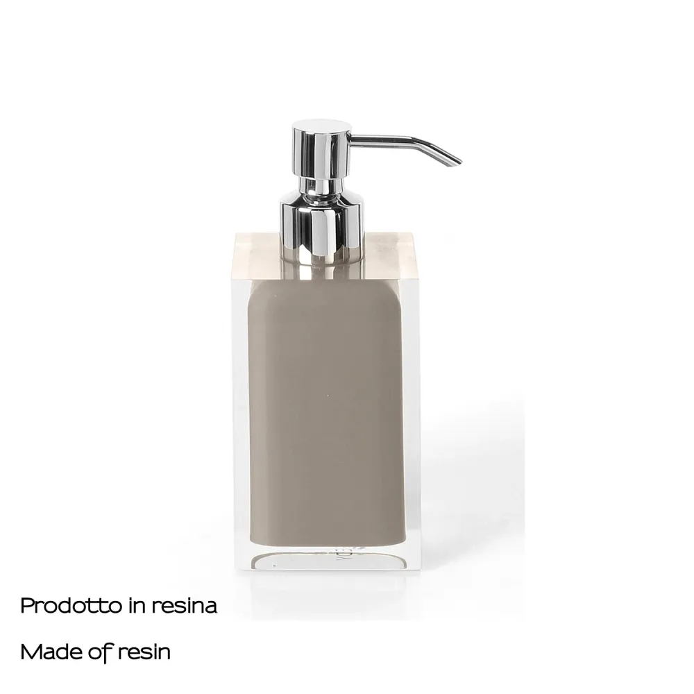 Support soap dispenser chroom metal pump Gedy Rainbow series - Light Taupe