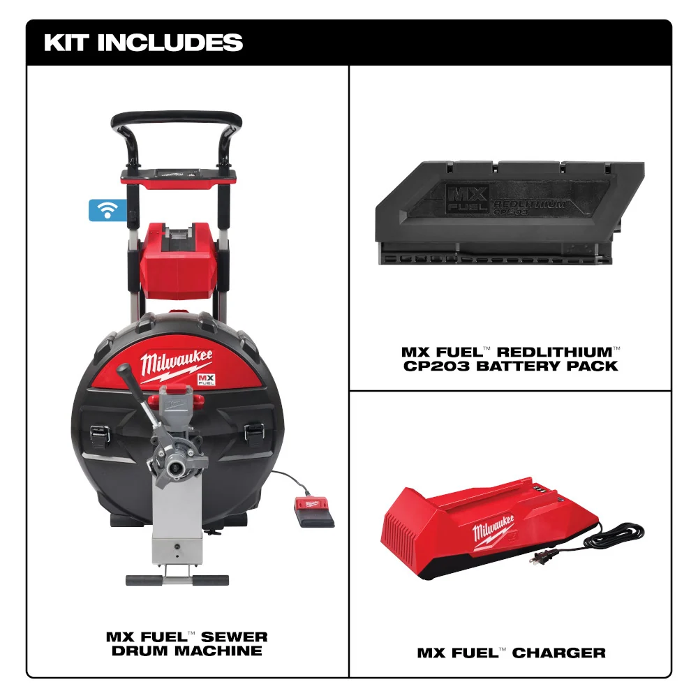 MILWAUKEE MX FUEL™ Sewer Drum Machine Kit