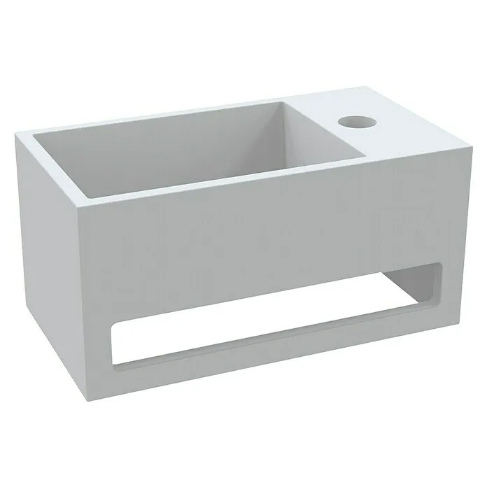 Best Design Fontein Mona - b x l: 33 x 18 cm, Kraangat: Rechts, Wit Drukbestendig
