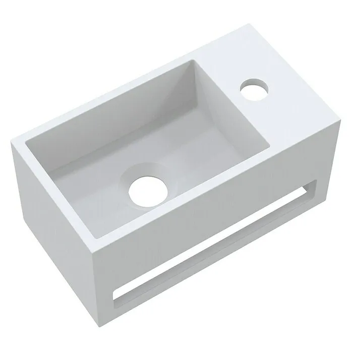 Best Design Fontein Mona - b x l: 33 x 18 cm, Kraangat: Rechts, Wit Drukbestendig