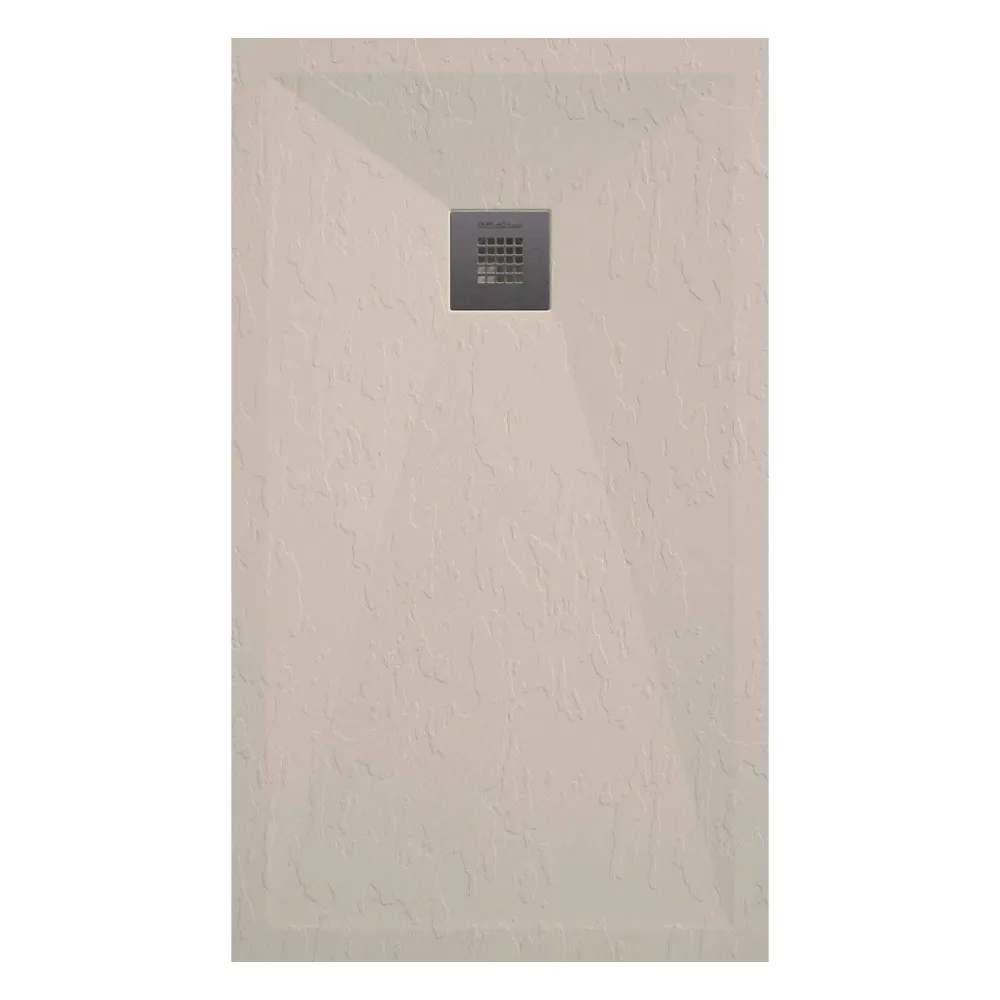 Duurzaam RVS Shower tray resin model Plus 80x170cm cream slate