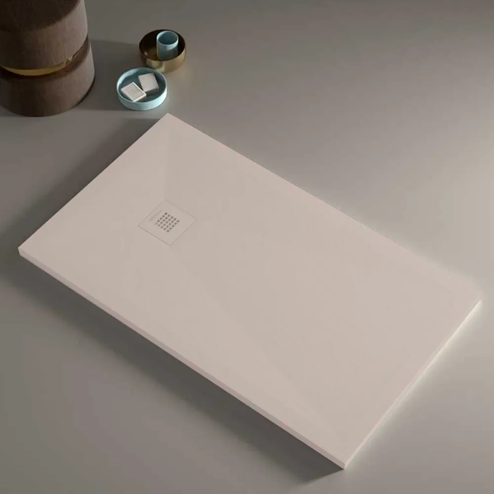 Duurzaam RVS Shower tray resin model Plus 80x170cm cream slate