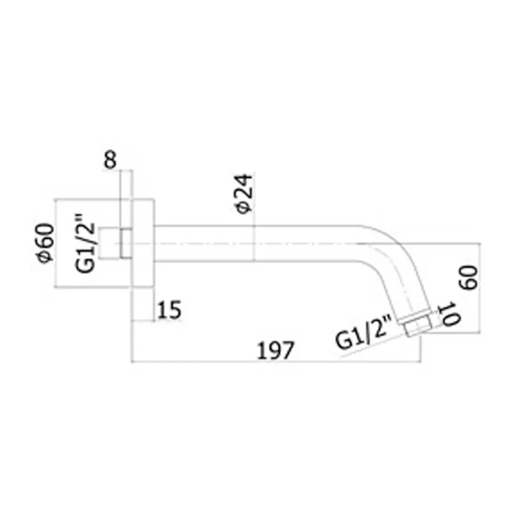 Exclusief inclined shower arm flange Paffoni