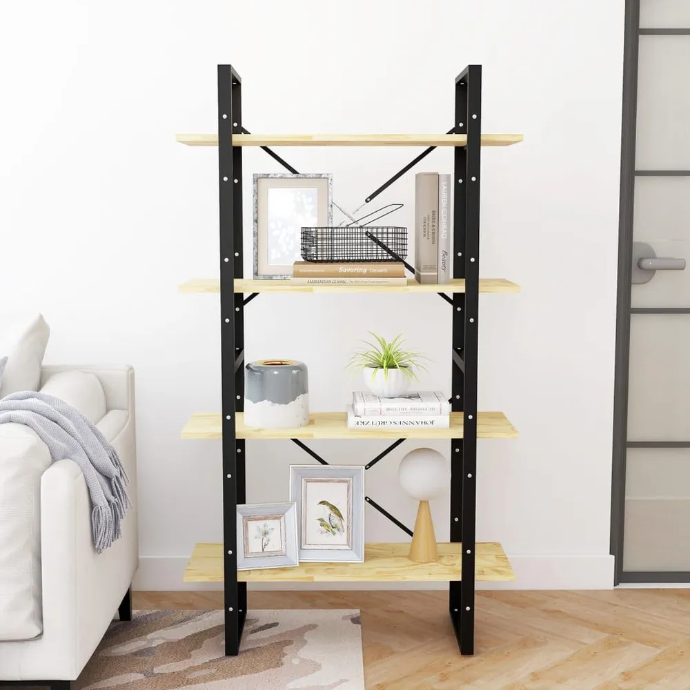 Boekenkast met 4 schappen 80x30x140 cm massief grenenhout