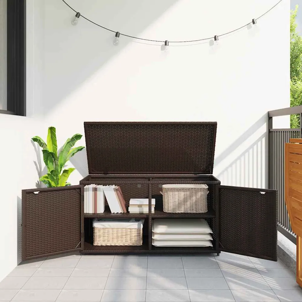 Digitale sleuf Tuinkast 110x55x60,5 cm poly rattan bruin
