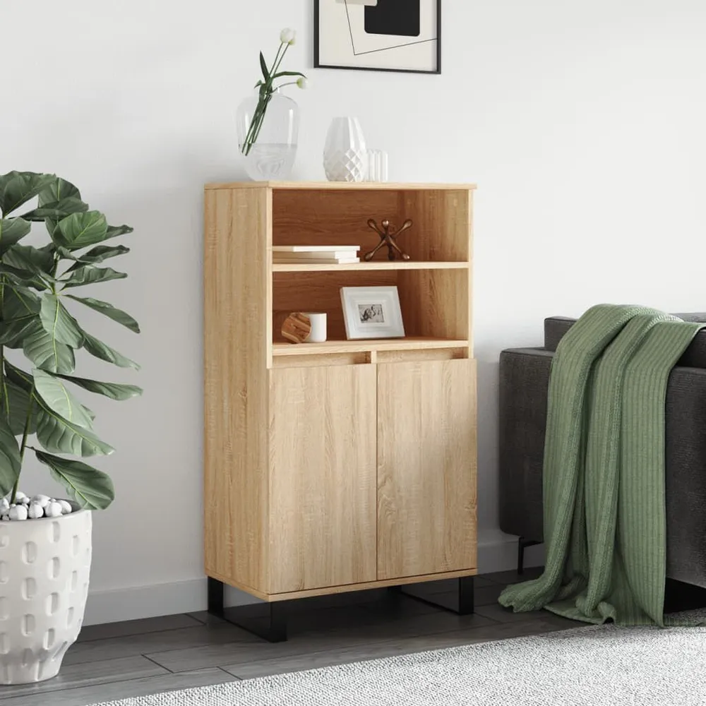 Horizontale Hoge kast 60x36x110 cm bewerkt hout sonoma eikenkleurig