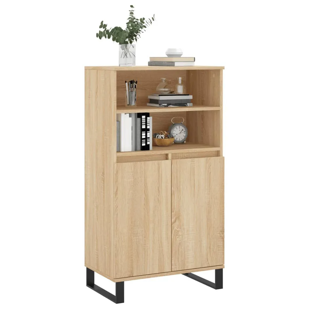 Horizontale Hoge kast 60x36x110 cm bewerkt hout sonoma eikenkleurig