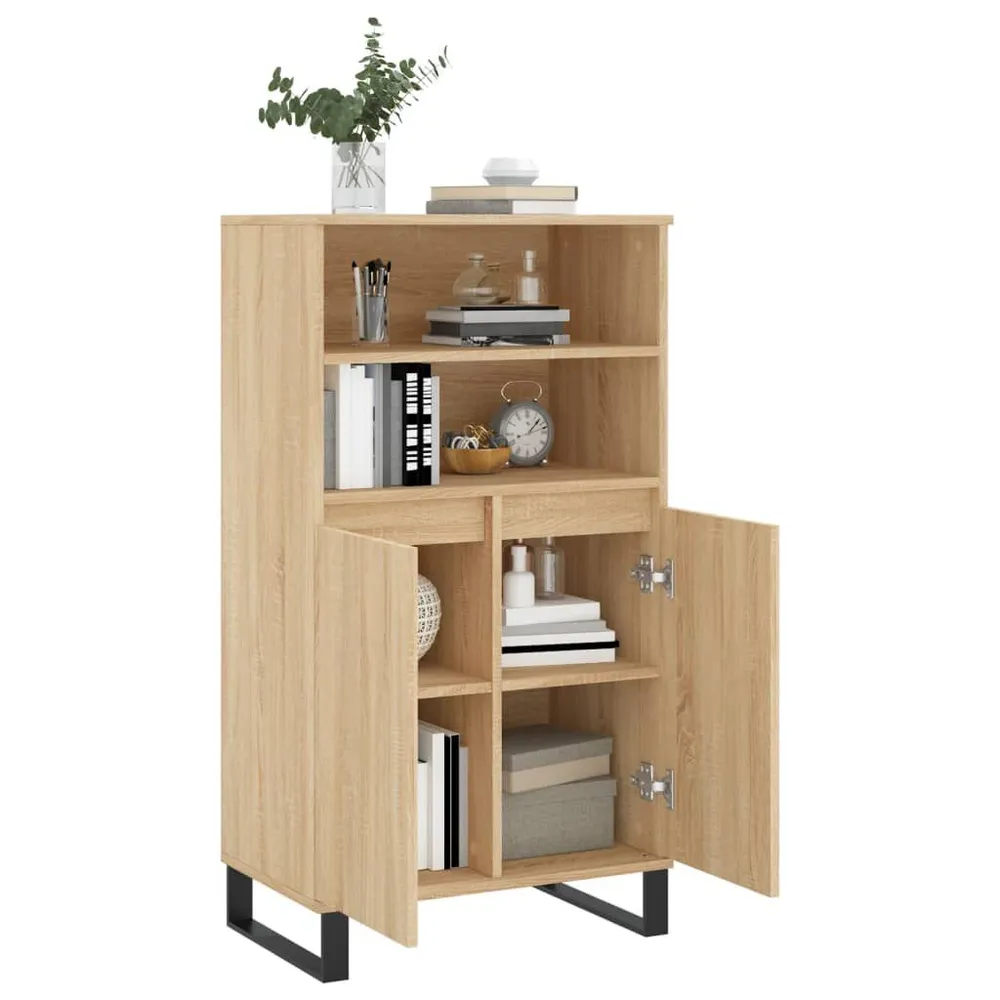 Horizontale Hoge kast 60x36x110 cm bewerkt hout sonoma eikenkleurig