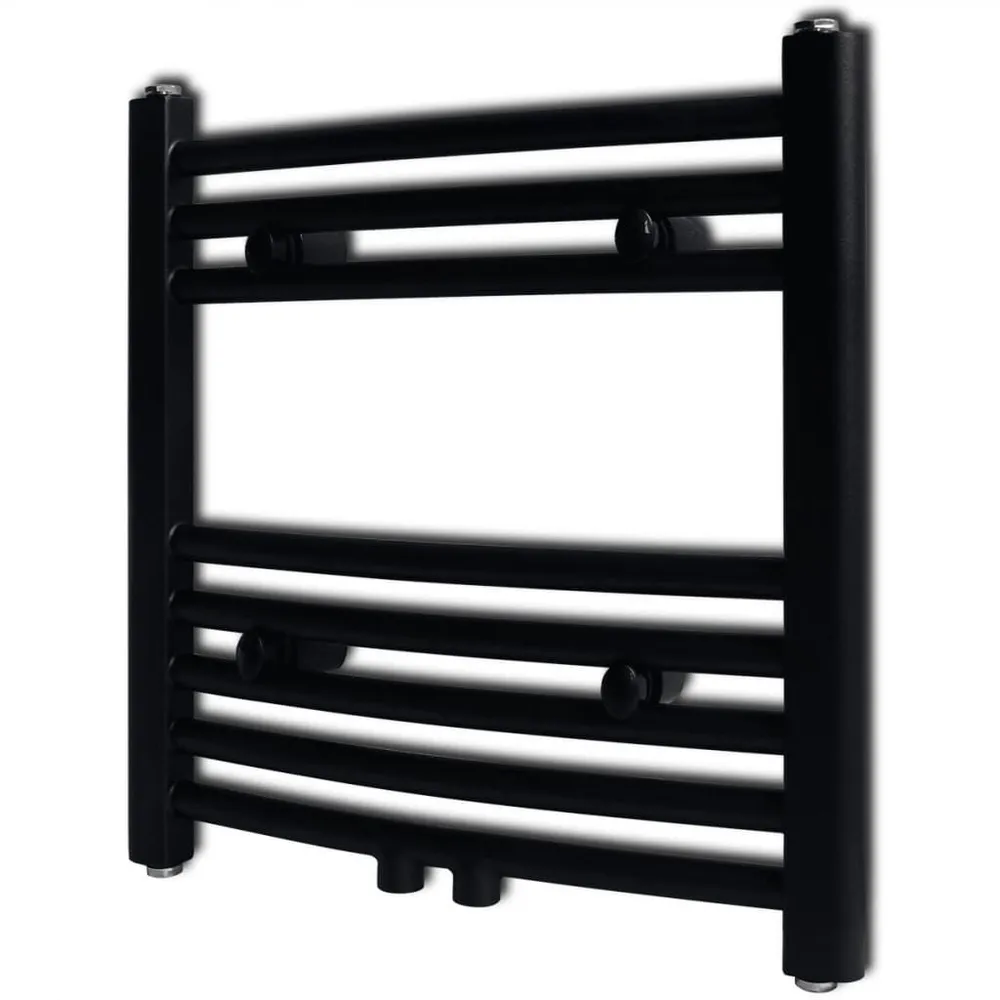 Radiator / handdoekenrek gebogen 480x480 mm zwart RAL 7016 Antracietgrijs