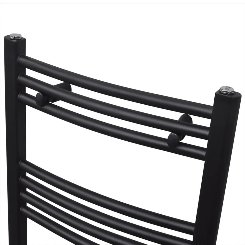 Radiator / handdoekenrek gebogen 480x480 mm zwart RAL 7016 Antracietgrijs