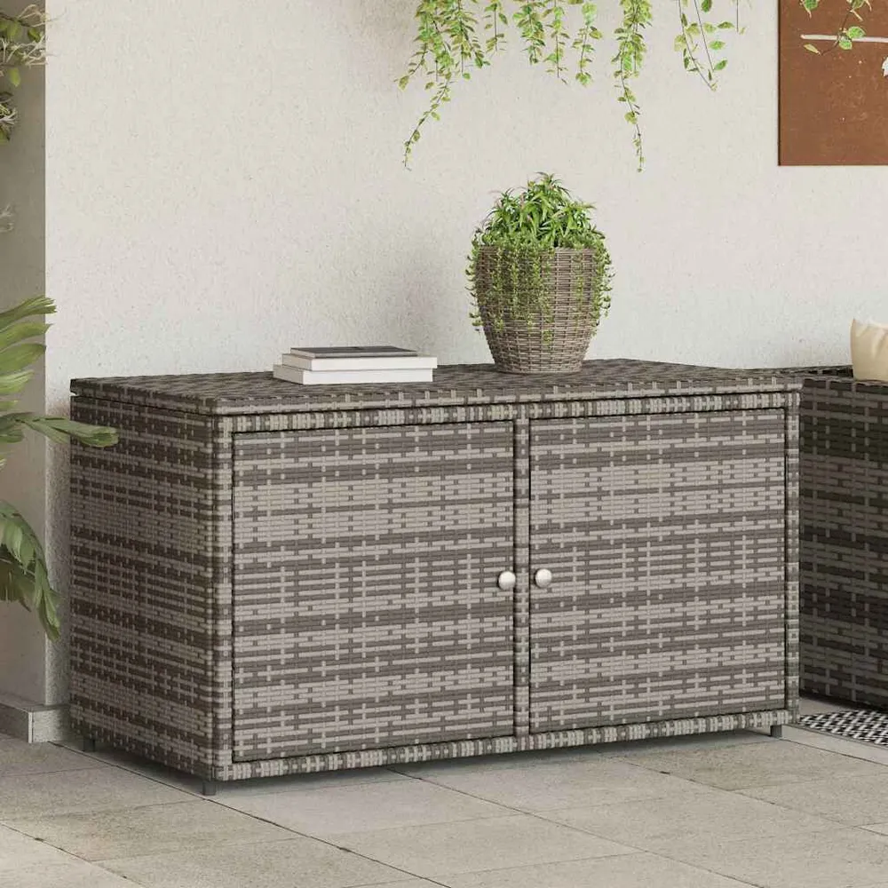 Tuinkast 110x55x60,5 cm poly rattan grijs
