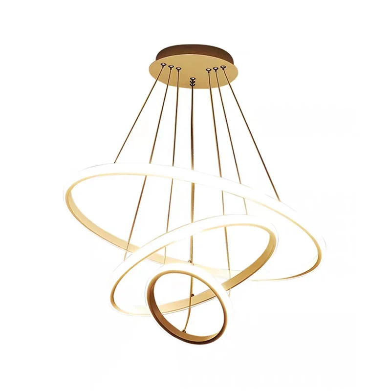 3/4-laags hangende kroonluchter minimalistische acryl woonkamer LED hangende plafondlamp wit/koffie - 60cm Diameter