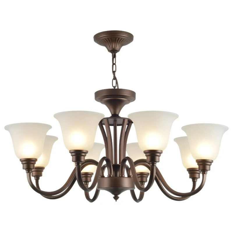 Bell Frost glazen plafondverlichting Traditionele woonkamerkroonluchterlamp bruin voor Woonkamer