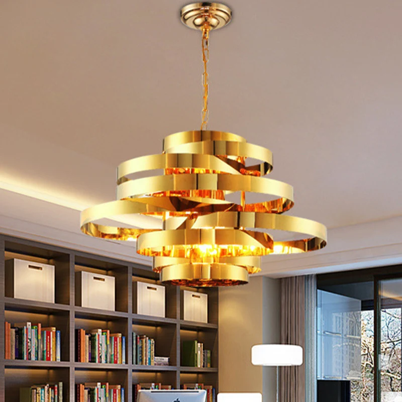 Cirkel woonkamer plafond kroonluchter koloniale metalen 6/8 koppen gouden hanglamp | 3000K | 2000 lm
