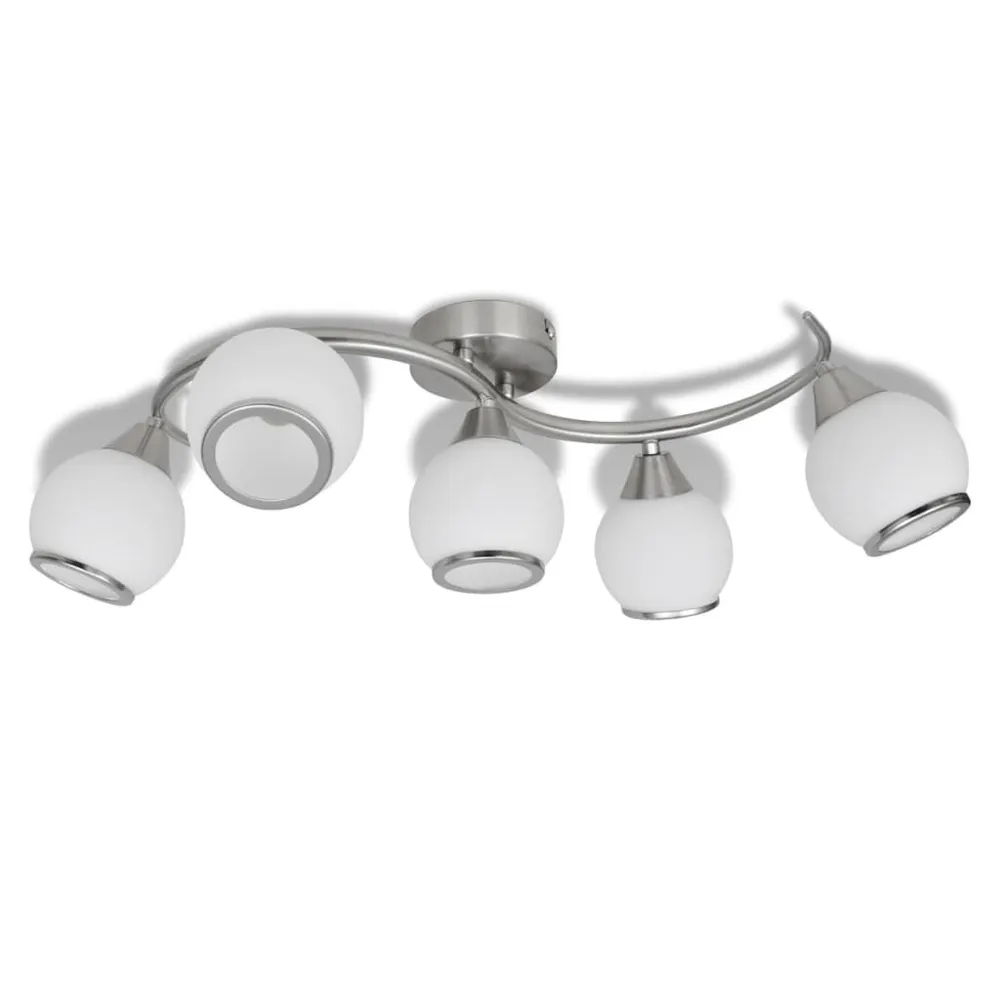 Dimmbare Plafondlamp met glazen kappen + golvende rail