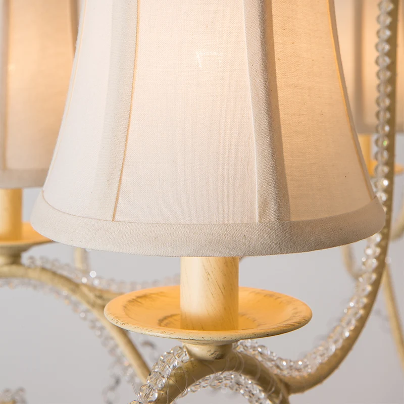 Empire Shade Slaapkamer Hanglamp Klassiek Kristal Kralen 4 Hoofden Beige Kroonluchter Verlichting met Schaduw / met Schadu...