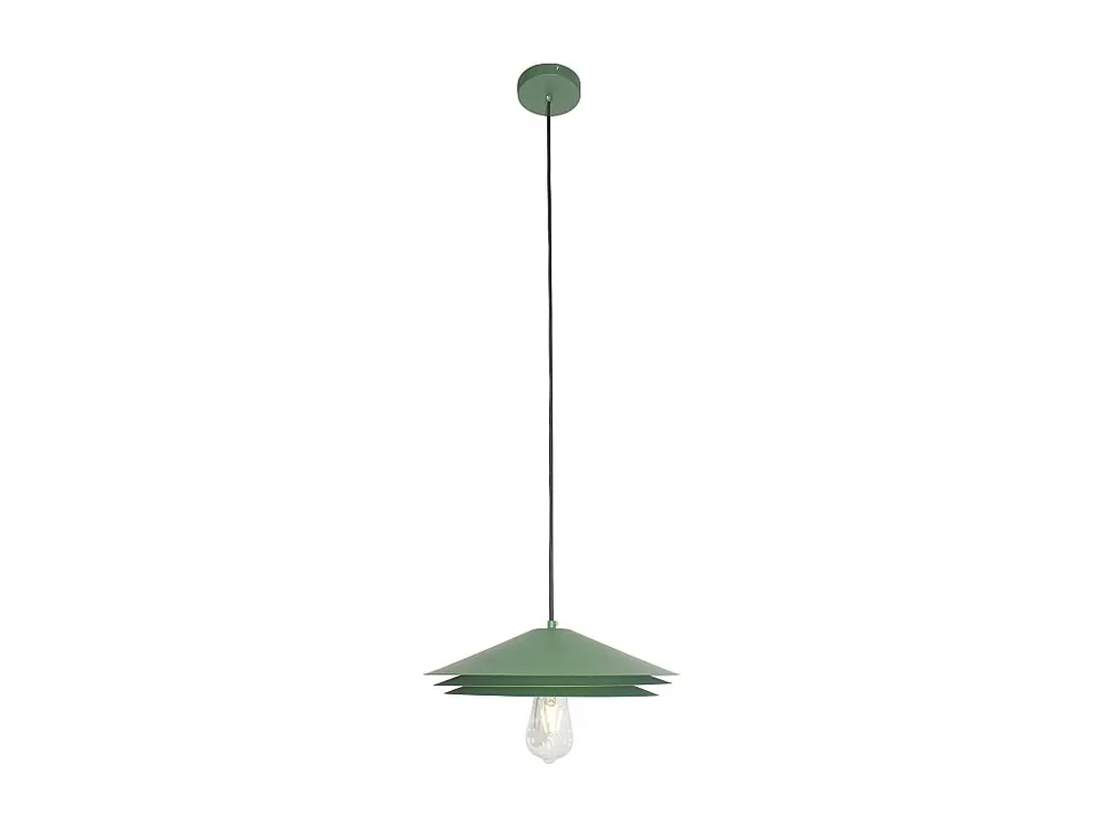 Hanglamp, luster van metaal - D35 x H161 cm - Groen - KIRUNA met Lange Kabel