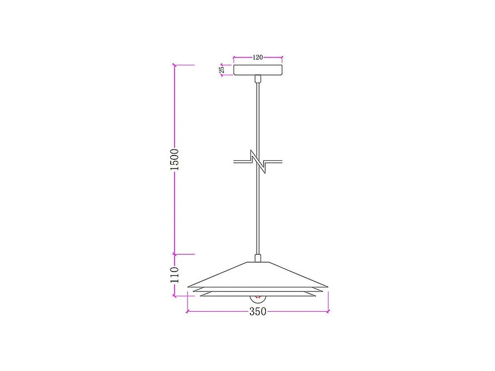 Hanglamp, luster van metaal - D35 x H161 cm - Groen - KIRUNA met Lange Kabel