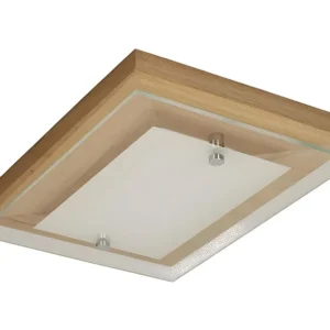 Industriële Stijl Finn Plafondlamp, Eik, Chroom, Wit, 29x21x6,5 cm, EPIKASA