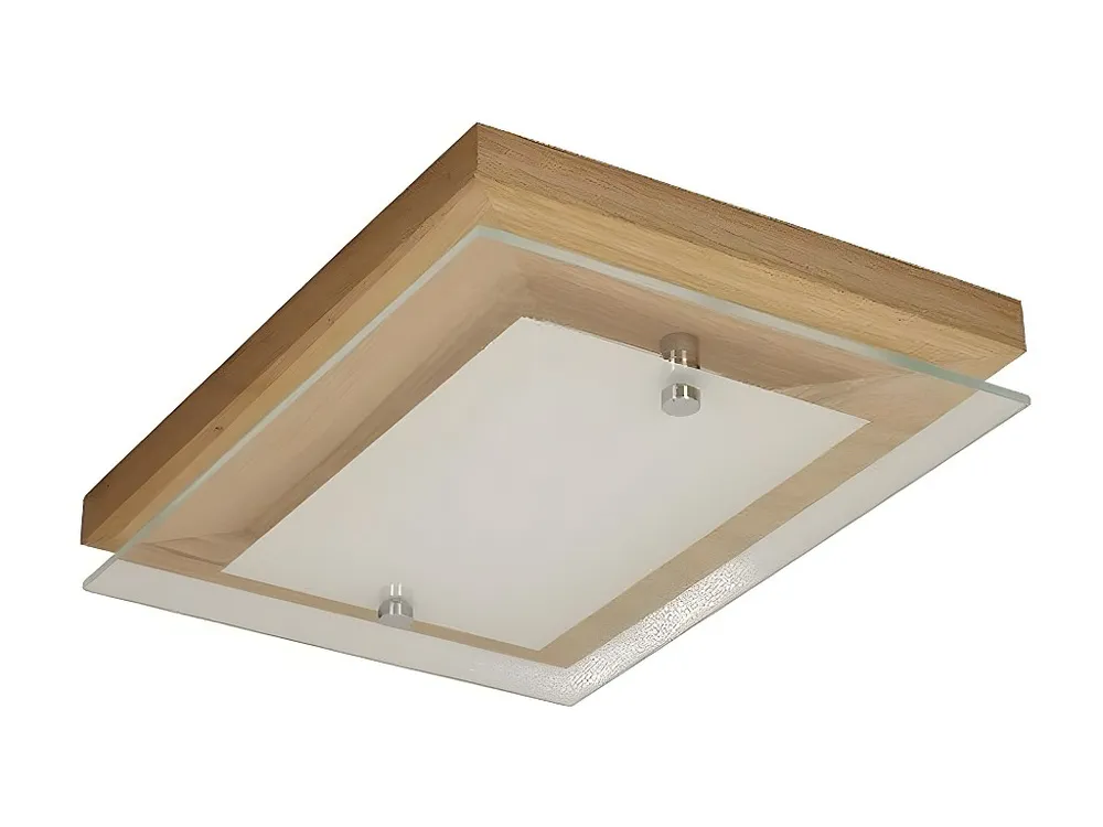Industriële Stijl Finn Plafondlamp, Eik, Chroom, Wit, 29x21x6,5 cm, EPIKASA