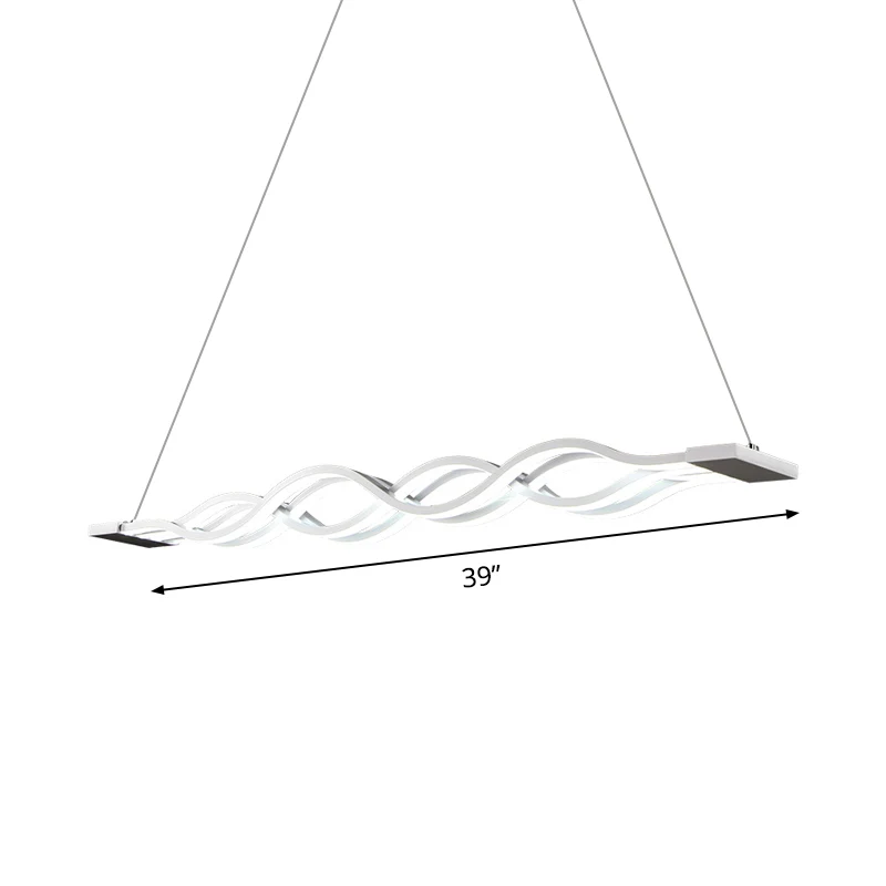 Iron Surge Design lineaire kroonluchter minimale witte LED-hanglamp warm/wit zwak boven tafel