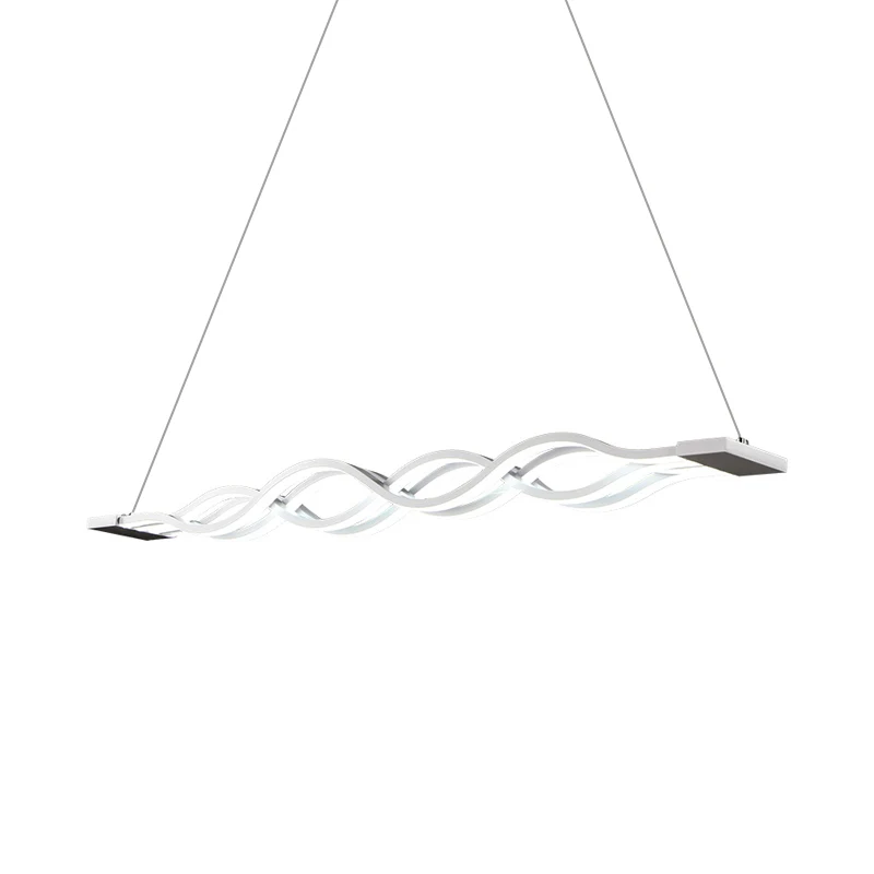 Iron Surge Design lineaire kroonluchter minimale witte LED-hanglamp warm/wit zwak boven tafel
