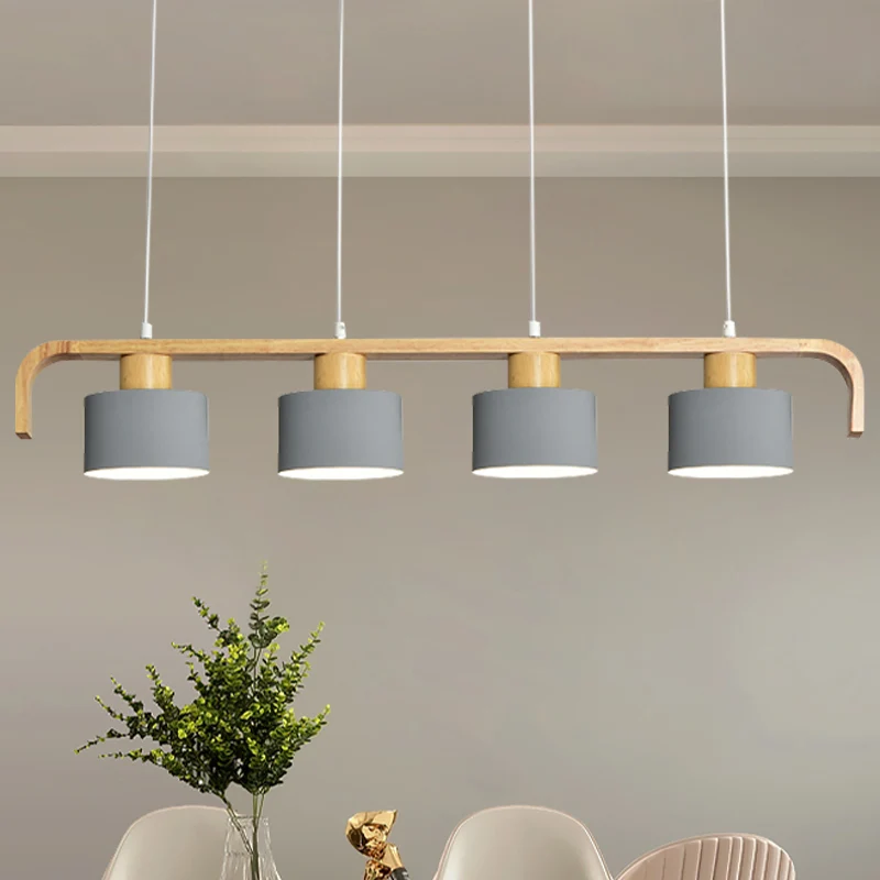 Metal Drum Shade Island Light 3/4 Heads Nordic Simple Kroonluchter Helder voor Eetkamer Keuken