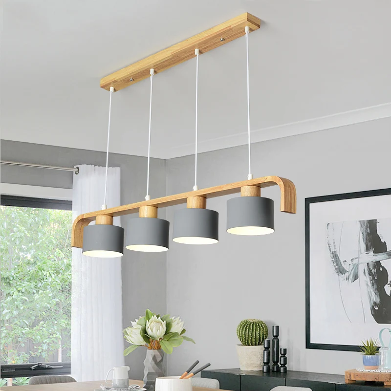 Metal Drum Shade Island Light 3/4 Heads Nordic Simple Kroonluchter Helder voor Eetkamer Keuken