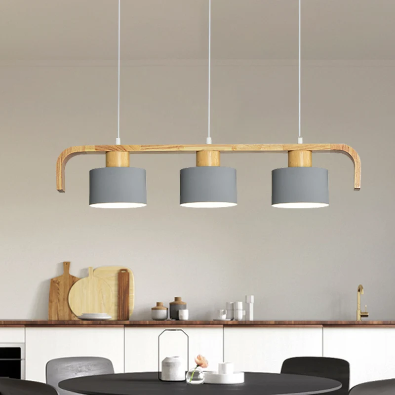 Metal Drum Shade Island Light 3/4 Heads Nordic Simple Kroonluchter Helder voor Eetkamer Keuken