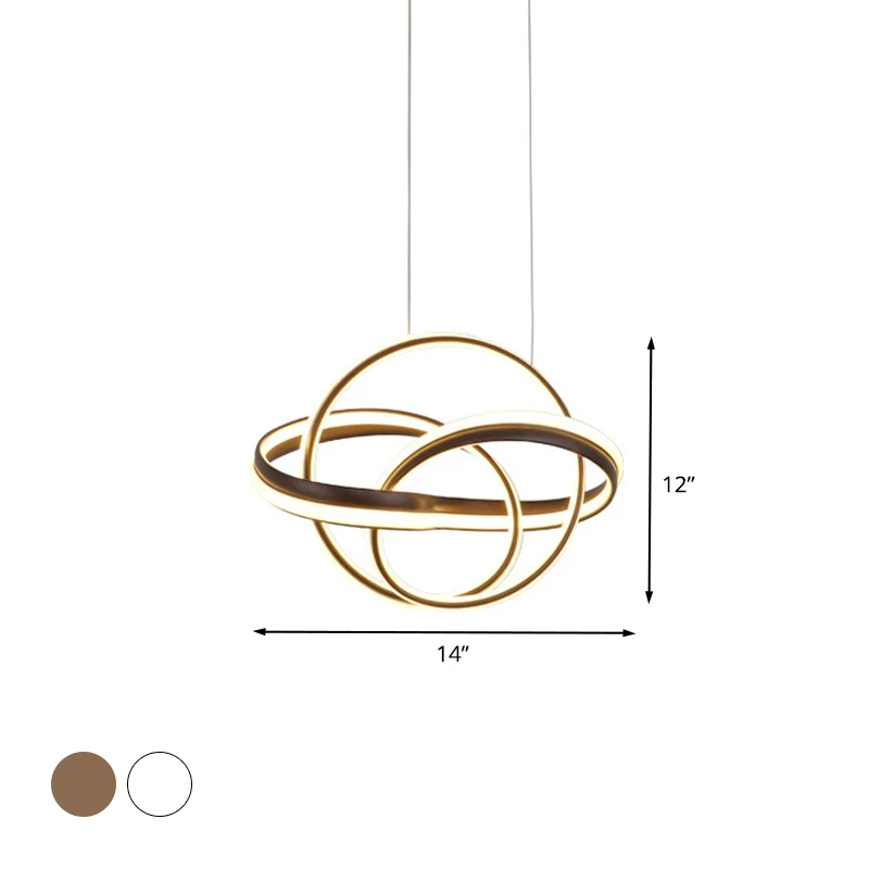 Minimalistisch Design Acryl gedraaid plafondlamp armatuur modernistische LED hangende kroonluchter wit/koffie voor eetkame...