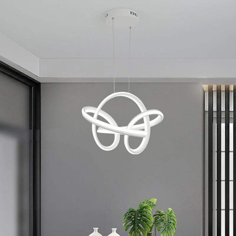 Minimalistisch Design Acryl gedraaid plafondlamp armatuur modernistische LED hangende kroonluchter wit/koffie voor eetkame...