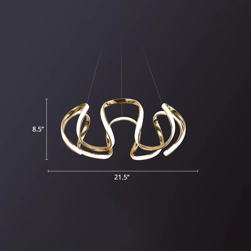 Minimalistische Curve Kroonluchter Hanglamp Metaal Slaapkamer LED Hanglamp goud (IP44)