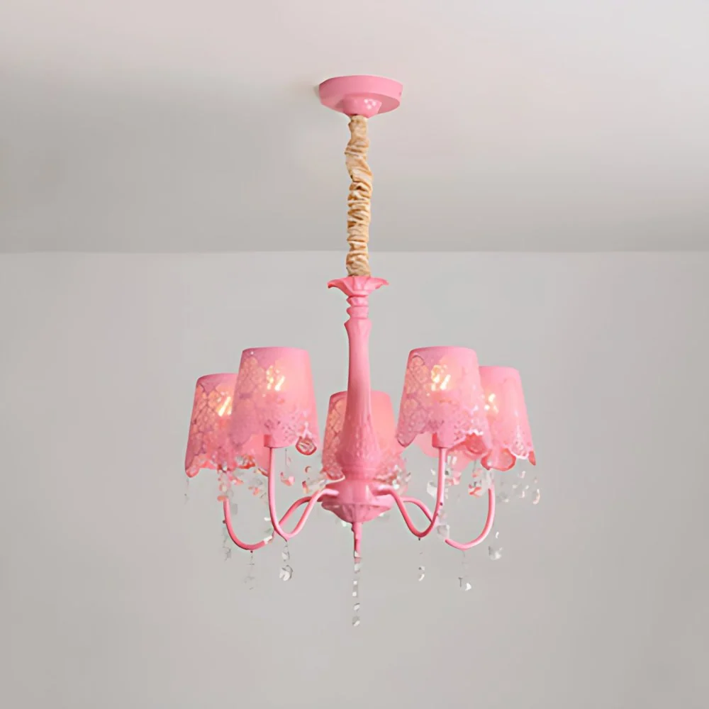 Moderne Undertint kroonluchter Empire Shade metalen hanglamp met kristal voor woonkamer met 3 Lichtpunten