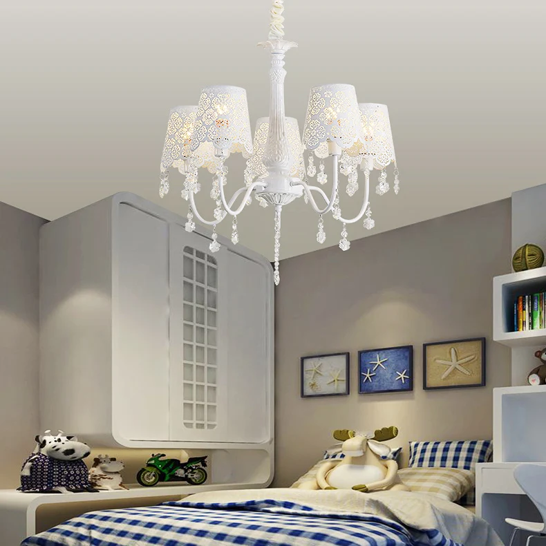 Moderne Undertint kroonluchter Empire Shade metalen hanglamp met kristal voor woonkamer met 3 Lichtpunten