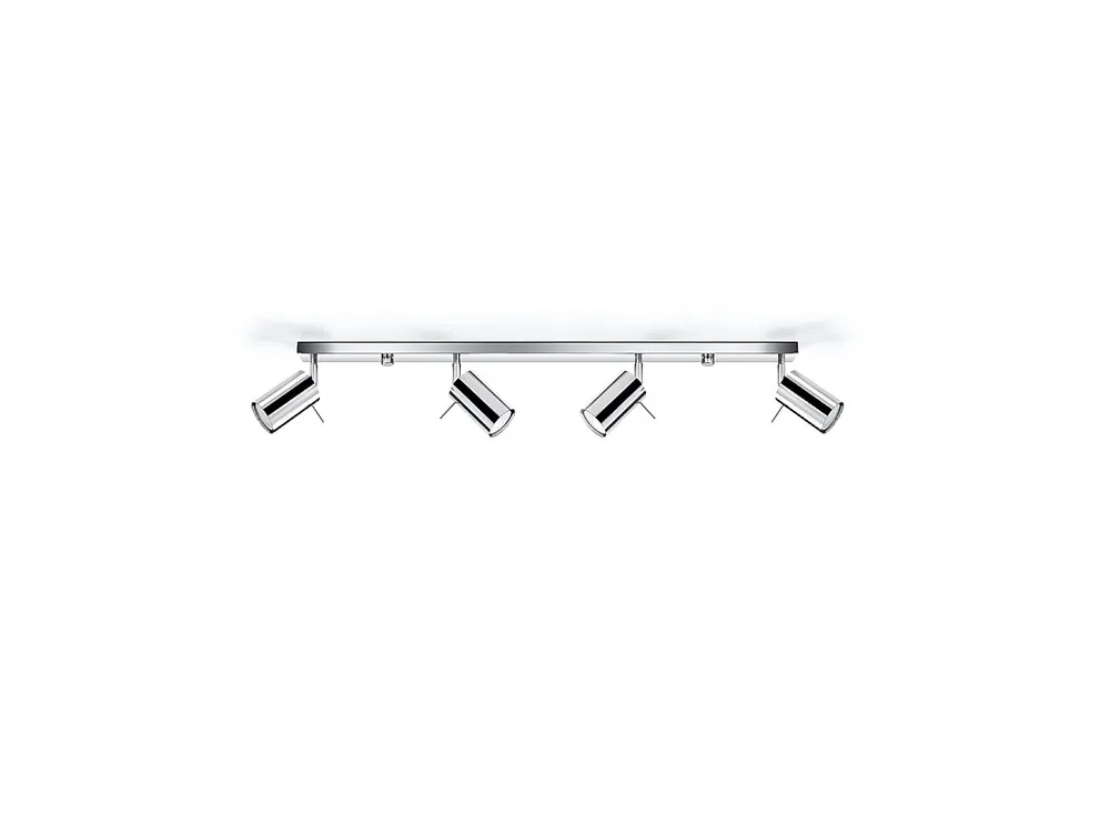 Plafondlamp hedendaags van - 4 lichtbronnen - L.80 x H.16 cm - chroom