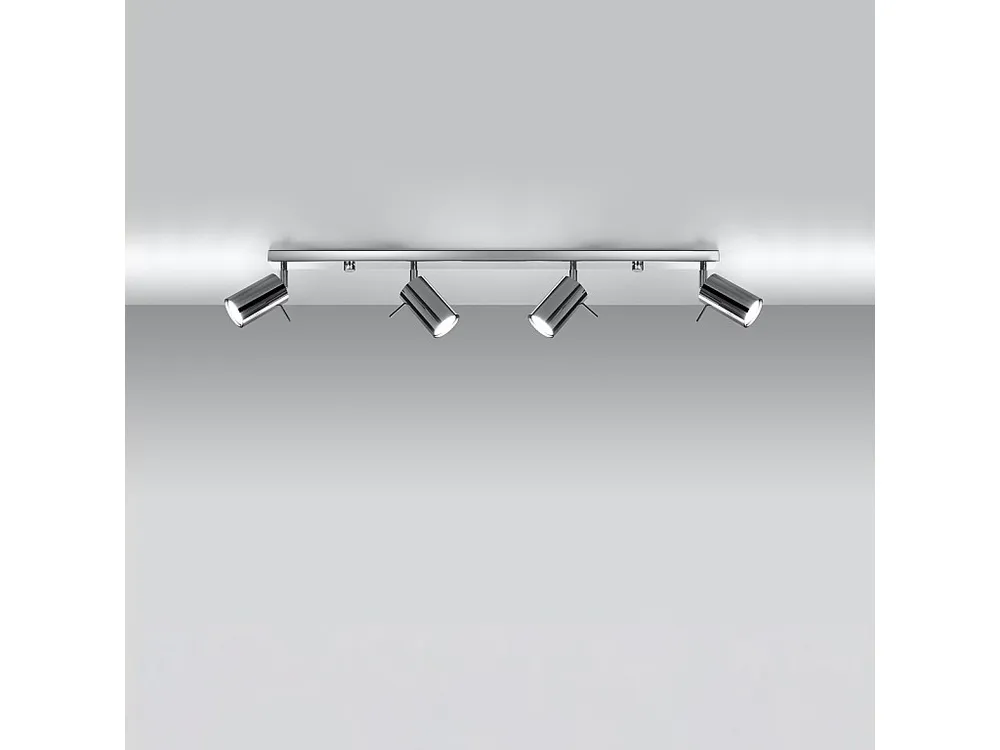 Plafondlamp hedendaags van - 4 lichtbronnen - L.80 x H.16 cm - chroom