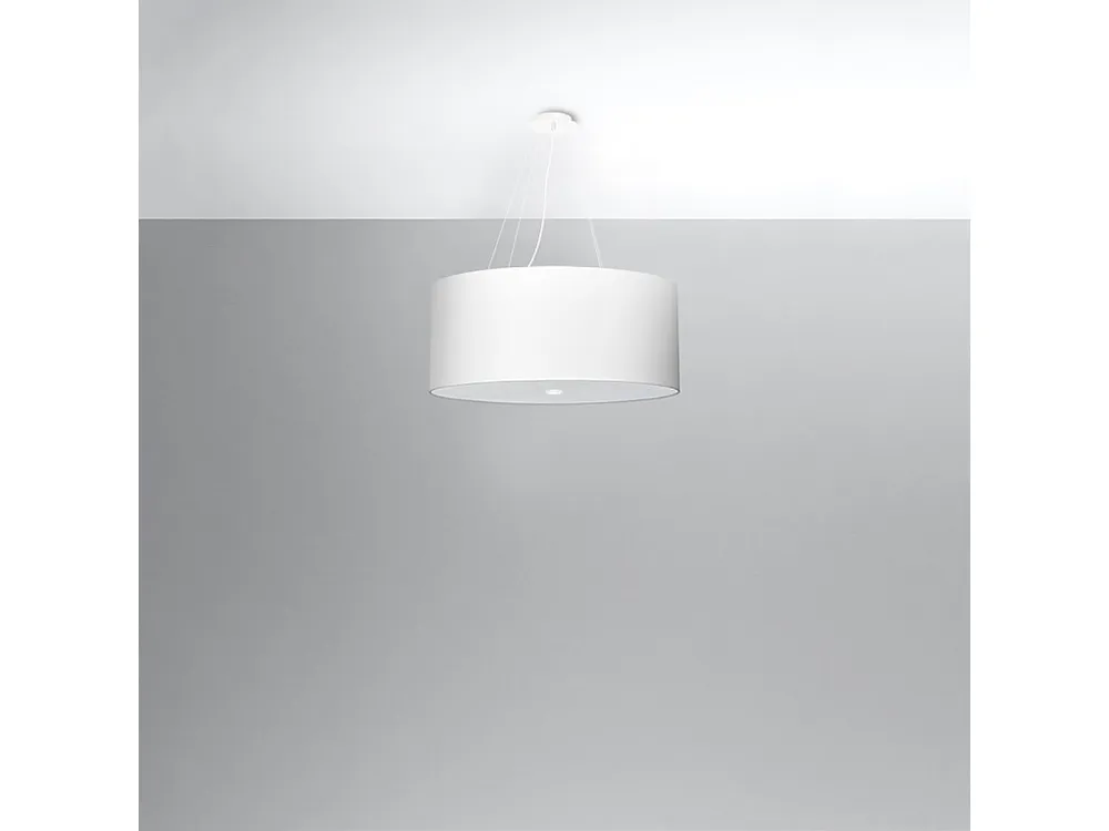 Ronde Flush Mount Kroonluchter minimalistisch van - 5 lichtbronnen - L.60 x H.115 cm - wit