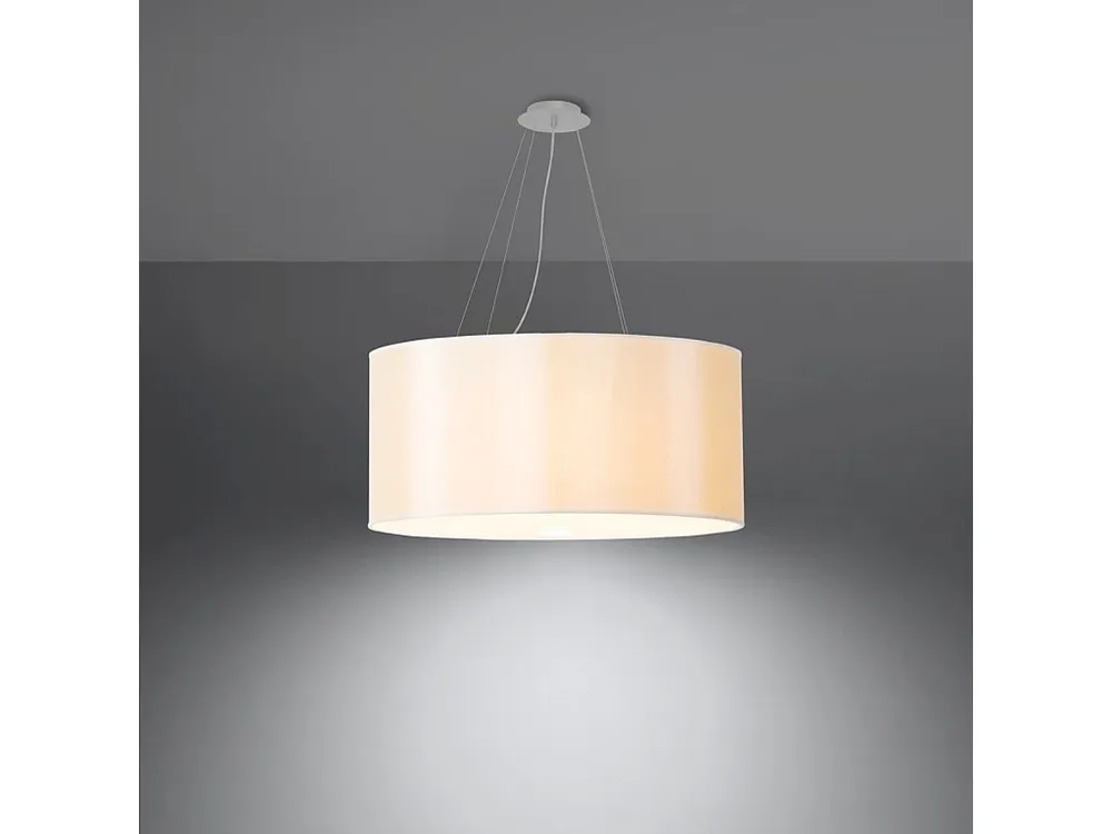 Ronde Flush Mount Kroonluchter minimalistisch van - 5 lichtbronnen - L.60 x H.115 cm - wit