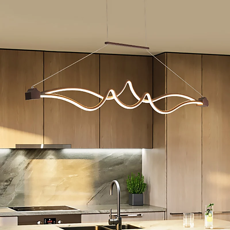 Spiraal acryl hangende kroonluchter modernistische led zwarte hangende plafondlamp voor eetkamer wit/warm/natuurlijk zwak