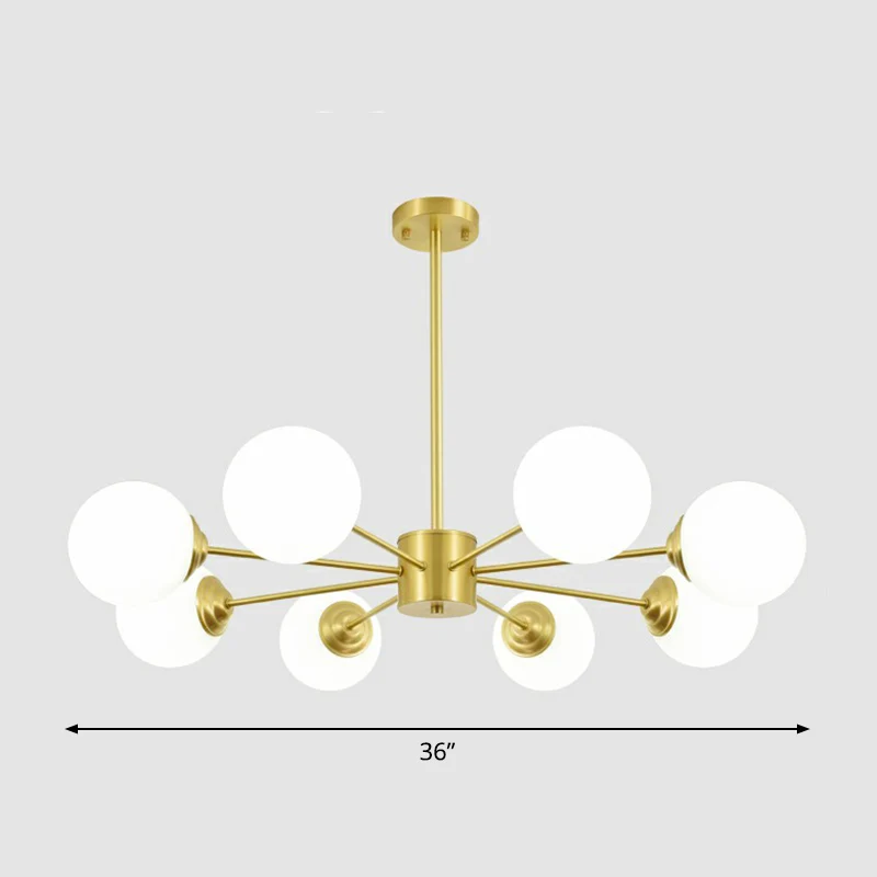 Track Verlichting Crèmekleurige bolvormige kroonluchter lichte minimalistische messing plafondhanglamp voor woonkamer