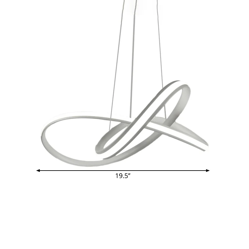 Twining Hoop Drop Hanger Minimalisme Metallic LED Witte Hangende Kroonluchter Warm/Wit Zwak met Inclusief LED