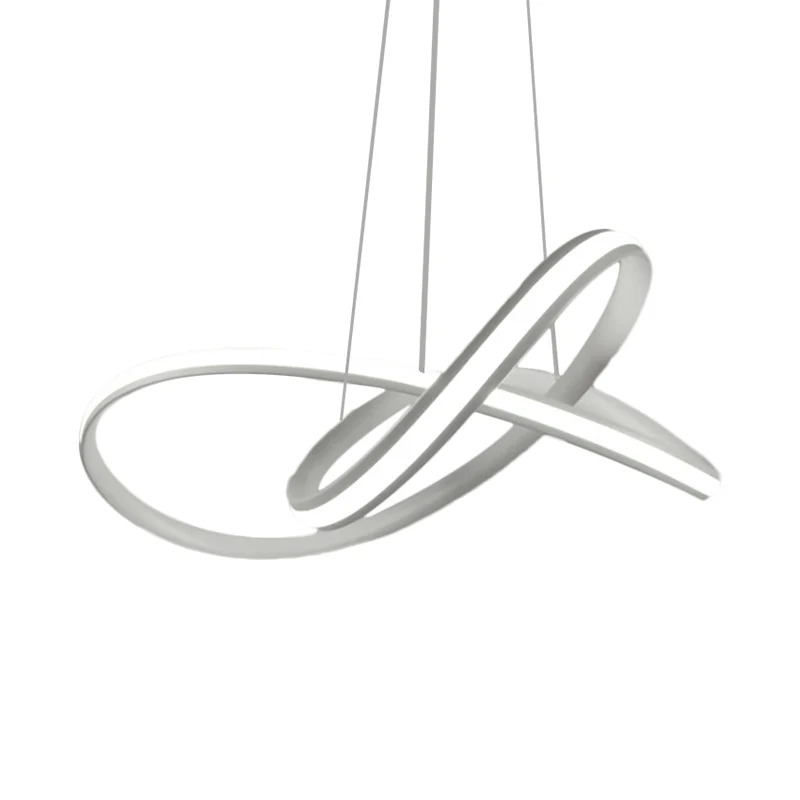 Twining Hoop Drop Hanger Minimalisme Metallic LED Witte Hangende Kroonluchter Warm/Wit Zwak met Inclusief LED