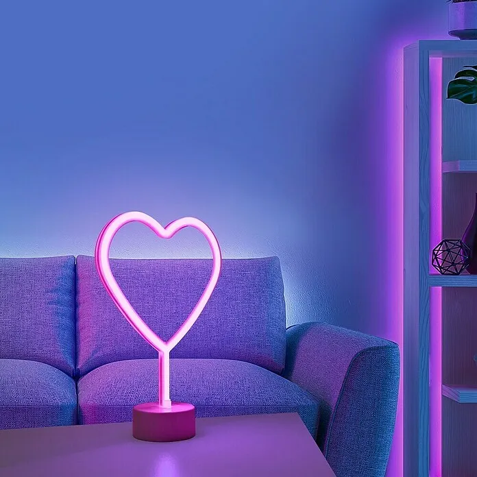 Decoratielamp Hart staand NEON - l x b x h: 8,5 x 20 x 30 cm voor Professioneel Gebruik