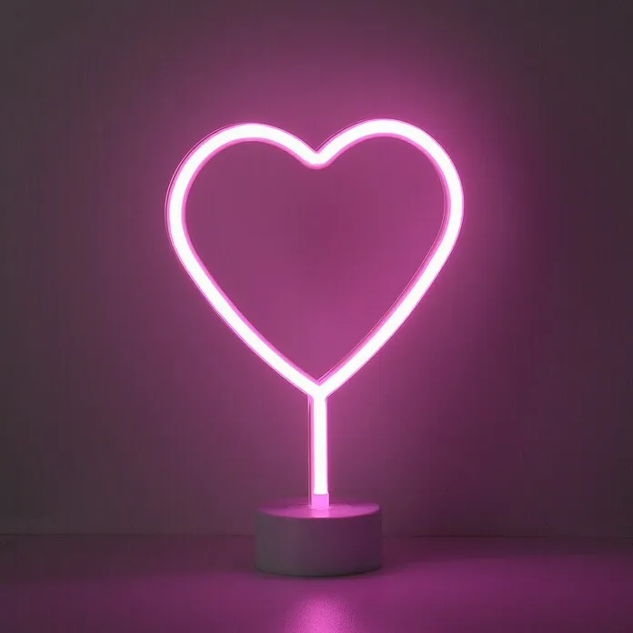 Decoratielamp Hart staand NEON - l x b x h: 8,5 x 20 x 30 cm voor Professioneel Gebruik